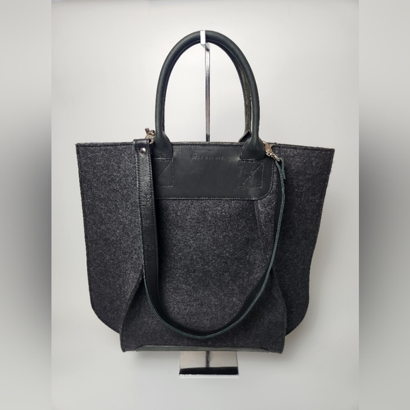 Frankie Dark Gray Merino Wool Tote‎ Crossbody Handbag For Women By Graf Lantz - Picture 1 of 9